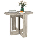 HOMCOM Folding Dining Table Foldable Drop Leaf Dinner Table For Kitchen Grey