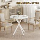 HOMCOM 80cm Round Dining Table, Industrial Kitchen Table With Steel Legs