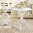 HOMCOM 80cm Round Dining Table, Industrial Kitchen Table With Steel Legs