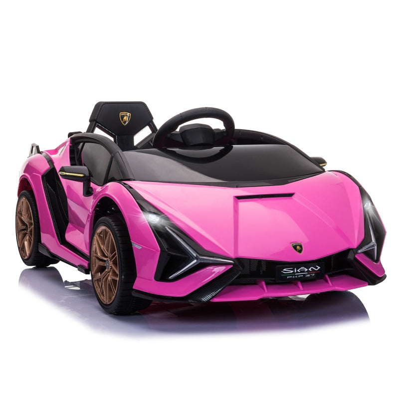 HOMCOM Kids Electric Ride On Car Lamborghini Sian - Pink