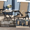 Outsunny 3 Pieces Folding Garden Bistro Set with Cup Holders, Khaki