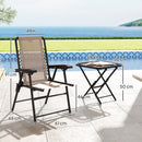 Outsunny 3 Pieces Folding Garden Bistro Set with Cup Holders, Khaki