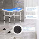 HOMCOM Aluminium Shower Stool for Elderly Disabled Non-Slip Bath Stool Blue