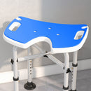 HOMCOM Aluminium Shower Stool for Elderly Disabled Non-Slip Bath Stool Blue