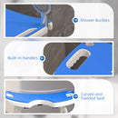 HOMCOM Aluminium Shower Stool for Elderly Disabled Non-Slip Bath Stool Blue