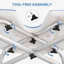 HOMCOM Aluminium Shower Stool for Elderly Disabled Non-Slip Bath Stool Blue