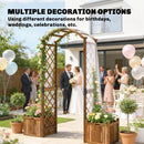 Outsunny Wooden Garden Arch With 2 Planter Boxes, Decorative Garden Arbor