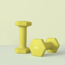 SPORTNOW Set of 2 Hexagonal Dumbbells Weights Pair, 2 x 1kg, Yellow