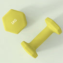 SPORTNOW Set of 2 Hexagonal Dumbbells Weights Pair, 2 x 1kg, Yellow