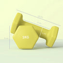SPORTNOW Set of 2 Hexagonal Dumbbells Weights Pair, 2 x 1kg, Yellow