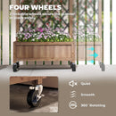 Outsunny Wooden Raised Bed, Outdoor Planter Box w/ Metal Trellis