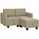 HOMCOM Modular Sectional Sofa with Storage, 2 Seater Sofa Set