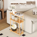 HOMCOM 3-Tier Slim End Table, Tool-Free Assembly, Natural Wood Finish