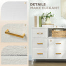 HOMCOM Boucle Chest of Drawers, 2 USB & 2 AC Ports, 8 Drawers Dresser