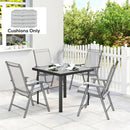 Outsunny 42 x 42cm Replacement Garden Seat Cushion Pad with Ties, Light Grey