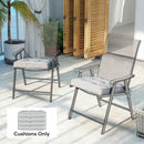 Outsunny 42 x 42cm Replacement Garden Seat Cushion Pad with Ties, Light Grey