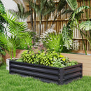 Outsunny Set of 2 Raised Garden Bed Elevated Planter Box for Flowers Grey
