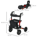HOMCOM Lightweight Walking Frame with Adjustable Handle, Red