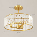 HOMCOM Semi Flush Mount Modern Crystal Chandelier Ceiling Light