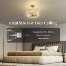 HOMCOM Semi Flush Mount Modern Crystal Chandelier Ceiling Light