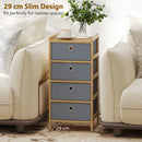 HOMCOM Chest of Drawers, 4 Drawers Dresser with Bamboo Frame, Light Grey