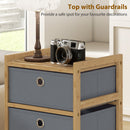 HOMCOM Chest of Drawers, 4 Drawers Dresser with Bamboo Frame, Light Grey