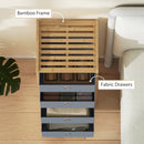 HOMCOM Chest of Drawers, 4 Drawers Dresser with Bamboo Frame, Light Grey