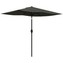 Outsunny 2 X 3(m) Garden Parasol Rectangular Market Umbrella W/ Crank - Brown/Beige/Black/Grey