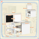 AIYAPLAY 3 in 1 Kids Table and Chair Set with Whiteboard and Blackboard