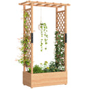 Outsunny Raised Bed for Garden with Trellis, Natural