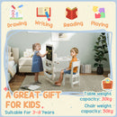AIYAPLAY 3 in 1 Kids Table and Chair Set with Whiteboard and Blackboard