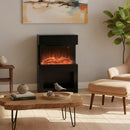 HOMCOM 1000W/2000W Electric Fire and Mantel with Remote & Timer, Black