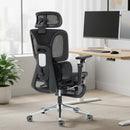 HOMCOM Ergonomic Office Chair, Mesh Desk Chair With Lumbar Support, Footrest
