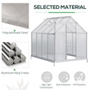 Outsunny Polycarbonate Walk-in Garden Greenhouse W/ Sliding Door