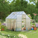Outsunny Polycarbonate Walk-in Garden Greenhouse W/ Sliding Door