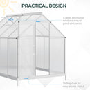 Outsunny Polycarbonate Walk-in Garden Greenhouse W/ Sliding Door