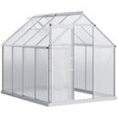 Outsunny Polycarbonate Walk-in Garden Greenhouse W/ Sliding Door