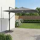 Outsunny 3 X 3 M Garden Cantilever Parasol W/ Light, Cover, Wind Protection
