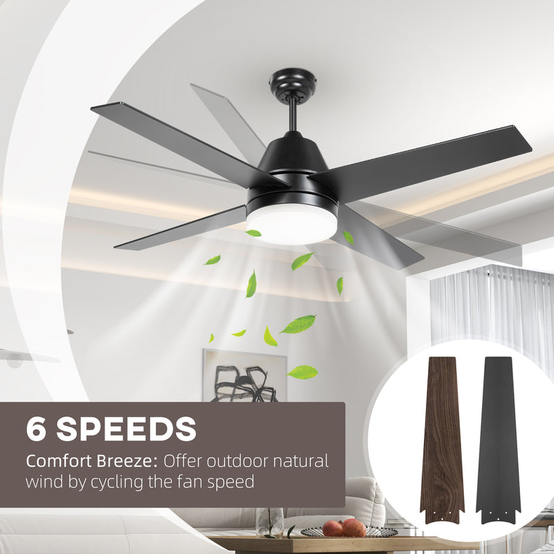 HOMCOM Mounting Reversible Ceiling Fan with Light, Remote