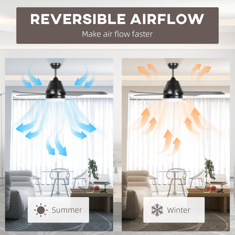 HOMCOM Mounting Reversible Ceiling Fan with Light, Remote