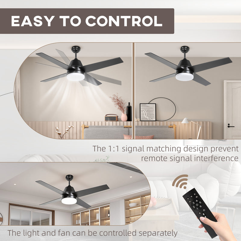HOMCOM Mounting Reversible Ceiling Fan with Light, Remote