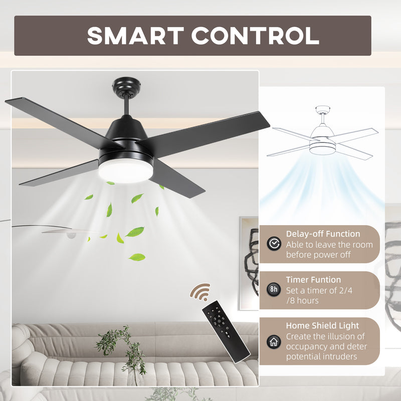 HOMCOM Mounting Reversible Ceiling Fan with Light, Remote