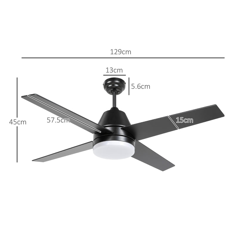 HOMCOM Mounting Reversible Ceiling Fan with Light, Remote