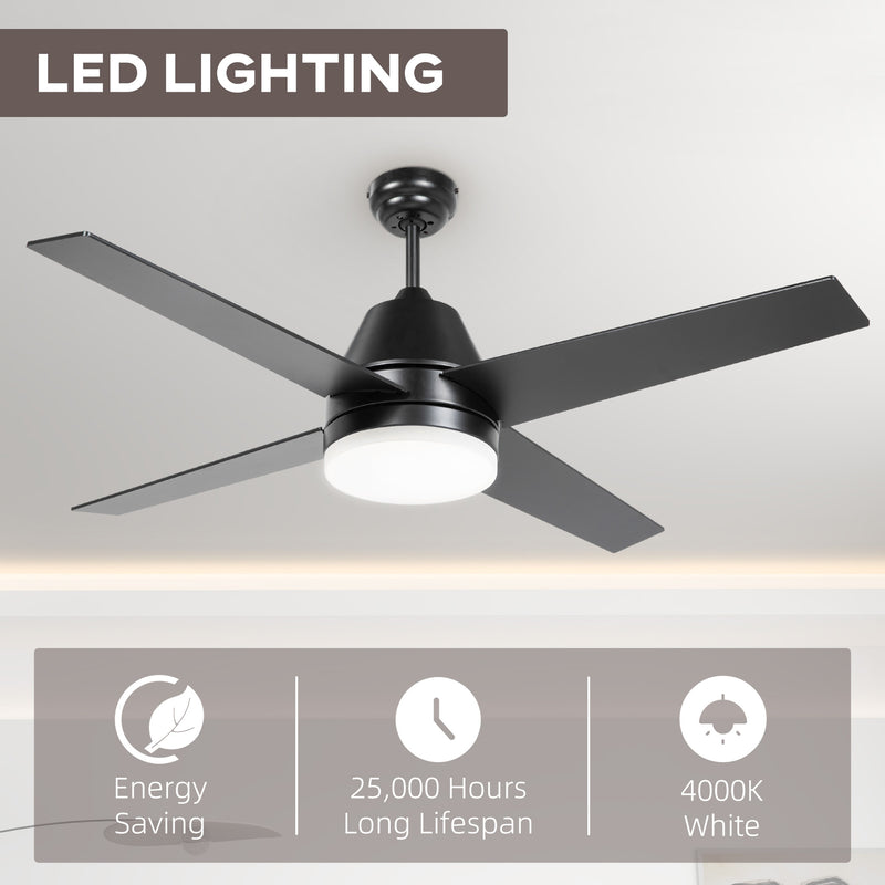 HOMCOM Mounting Reversible Ceiling Fan with Light, Remote
