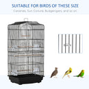 PawHut 92cm Large Bird Cage with Stand, Perches, Food Bowls, Swing, Black