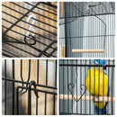 PawHut 92cm Large Bird Cage with Stand, Perches, Food Bowls, Swing, Black