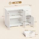 HOMCOM Modern Sideboard Kitchen Storage Cabinet, High Gloss White