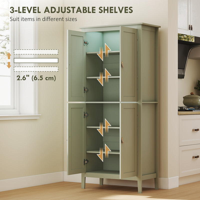 HOMCOM 176.5 cm Tall Freestanding Pantry Storage Cabinet with 4 Doors