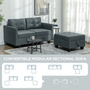 HOMCOM Modular Sectional Sofa with Storage, 2 Seater Sofa Set