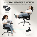 HOMCOM Ergonomic Office Chair, Mesh Desk Chair With Lumbar Support, Footrest